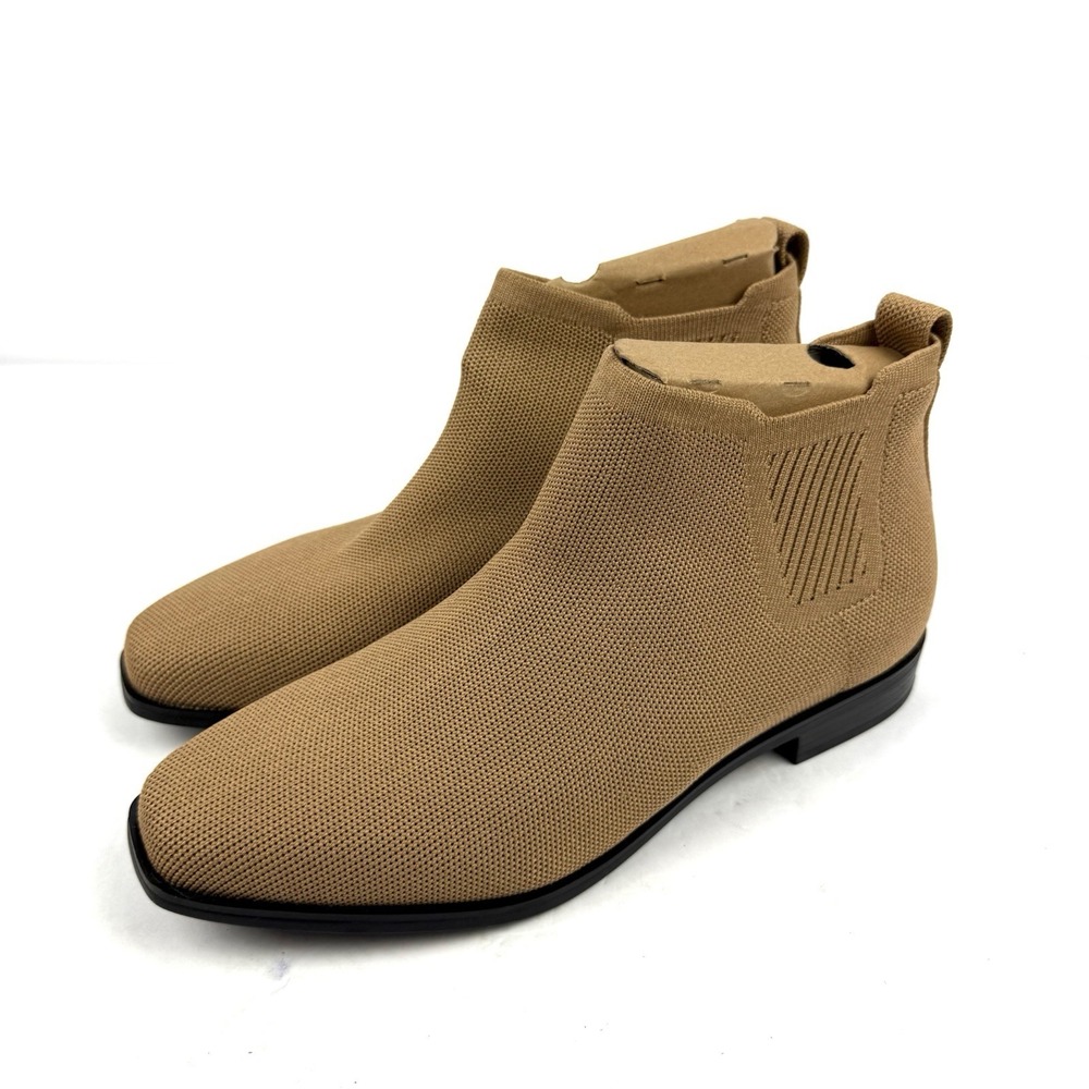Vivaia Ryan Pro Bootie 10 Tan Knit Chelsea Ankle Boots 41.5 Brand NEW